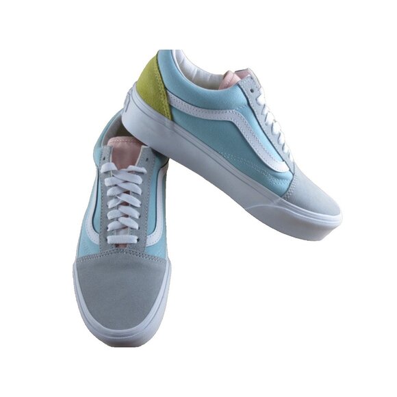 Vans Women's Old Skool Platform Color Block Pastel White Platform Shoes Size 8 - Picture 4 of 7